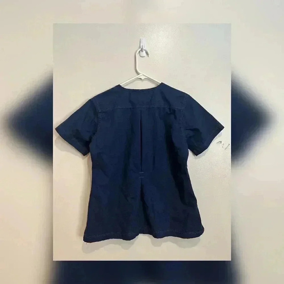 Carhartt Navy Blue Medical Scrub With Leather Tab - Picture 2 of 4